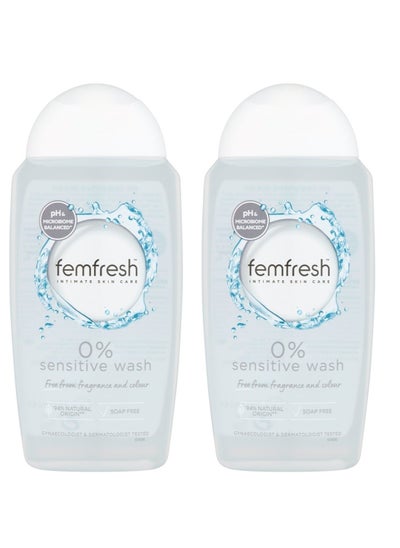 Buy Femfresh 0% Pack Of 2 Sensitive Intimate Wash 250ml in Saudi Arabia