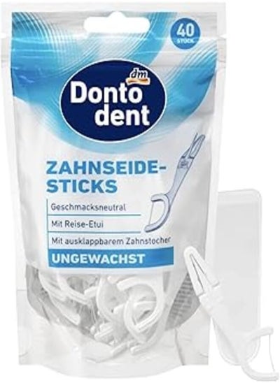 اشتري Dontodent Dental Floss Sticks with Case, 40 Pieces في مصر