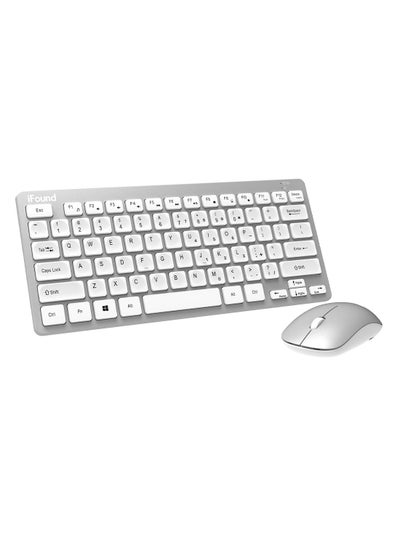 Buy 2.4G Wireless Keyboard and Mouse for Windows, Computer, Desktop, PC, Notebook White in Saudi Arabia