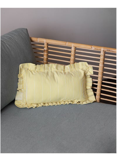 Buy Yellow Striped Cushion 30*60 Cm in Egypt