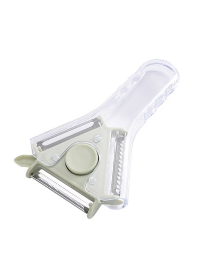 اشتري 3 In 1 Easy Holding Multifunctional Vegetable Peeler And Grater with 3 Different Blades to Peel for Fruits , Vegetables, Potatoes and Various Ingredients Green/Clear في السعودية