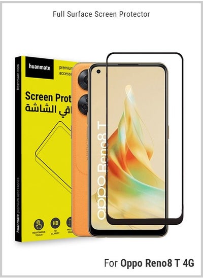 Buy Edge to Edge Full Surface Screen Protector For Oppo Reno8 T 4G Black/Clear in Saudi Arabia