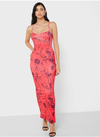 Buy Floral Print Slip Maxi Dress in UAE