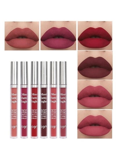 Buy 6 Pieces Matte Liquid Lipstick Set Waterproof Sweatproof And Long Lasting Best Gift Set For Women in UAE