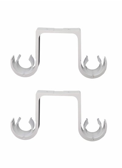 Buy Curtain Rod Brackets 2 Pcs Double Curtain Rod Ceiling Holder with Heavy Duty Metal Curtain Pole Holder Ceiling Bothway Decorate for Multiple Style Curtain in Saudi Arabia