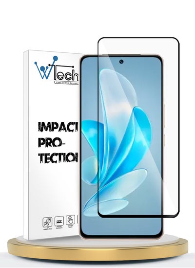 Buy Premium E2E Full Glue Full Cover Tempered Glass Screen Protector For Vivo V30 Lite 5G 2023 Clear/Black in UAE