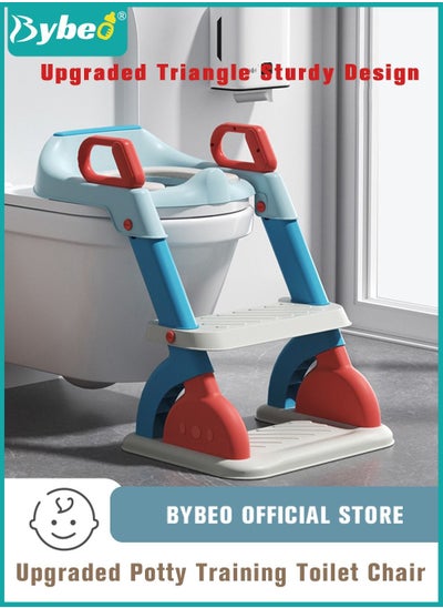 Buy Kids Potty Training Seat, Upgrade Baby Toddler Toilet Seats for Boys & Girls With Sturdy Triangular Structure and Enlarged Anti Slip Pedal Adjustable Height in UAE