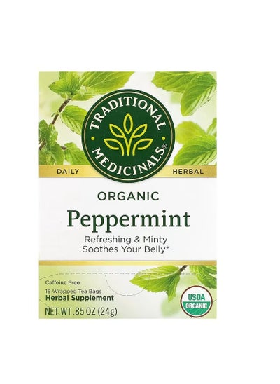 Buy Organic Peppermint, Caffeine Free, 16 Encapsulated Tea Bags, 0.85 oz (24 g) in UAE