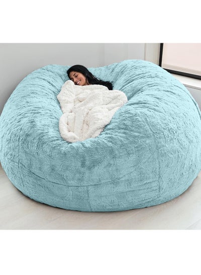 Buy Bean Bag Chairs, Giant Bean Bag Chair for Adults, 6ft Big Bean Bag Cover Comfy Bean Bag Bed (No Filler, Cover only) Fluffy Lazy Sofa (Sky blue , 6ft(150*75cm)) in UAE