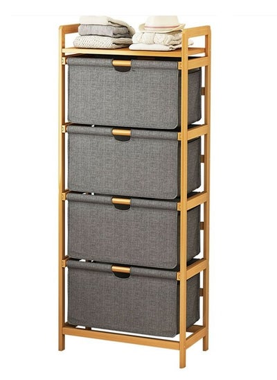 اشتري 4 Tier Portable Children Cloth Storage Cabinet Wardrobe في الامارات