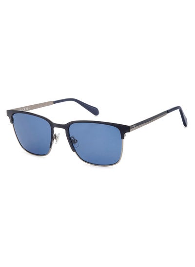 اشتري Men's UV Protection Rectangular Sunglasses - Fos 2142/G/S Blue Millimeter - Lens Size: 55 Mm في السعودية