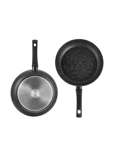 Buy 22Cm Fry Pan With Lid Ceramic-Marble Coat, Non-Stick, Pfoa Free in UAE