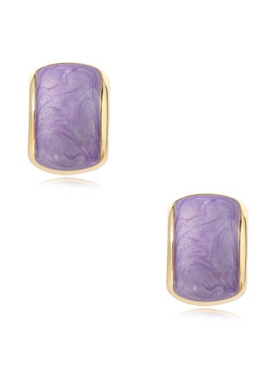 Buy Purple Iris Enamel Stud Earrings in UAE