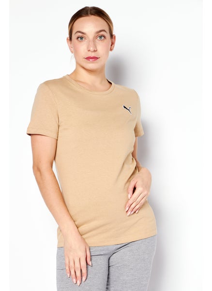 اشتري Women Sportswear Fit Brand Logo Training T-Shirt, Brown في الامارات