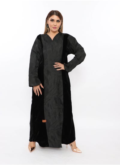 Buy Stylish Abaya Decorated with  Black Fabric in The Sleeves in Saudi Arabia