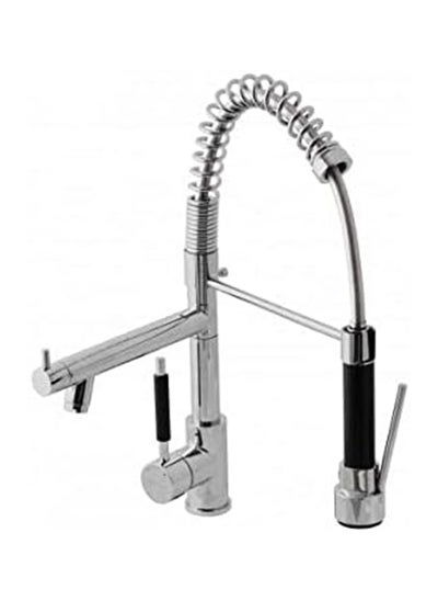 Buy Kitchen mixer with a fixed first water outlet and a second movable outlet with a flexible mixer bridge and two zippers for water flow. in Egypt