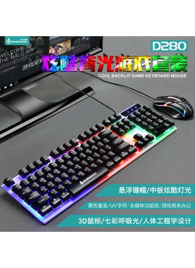 اشتري Raewolf TF200 Mechanical Gaming Keyboard Mouse Combo18 du D280 keyboard and mouse suit-black colorful version 18 du D280 keyboard and mouse suit-black colorful version في السعودية