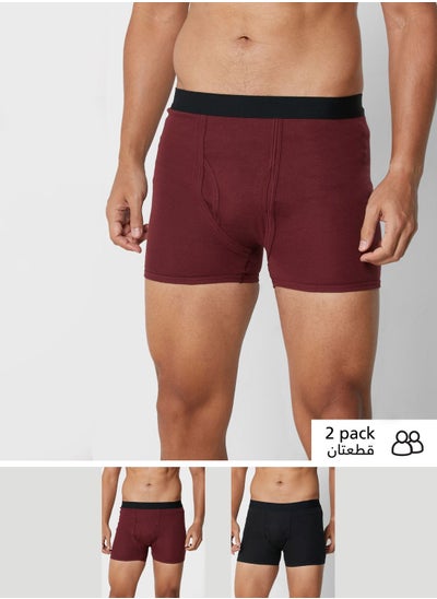 Buy 2 Pack Contrast Band Trunks With Antibacterial Finish in Saudi Arabia