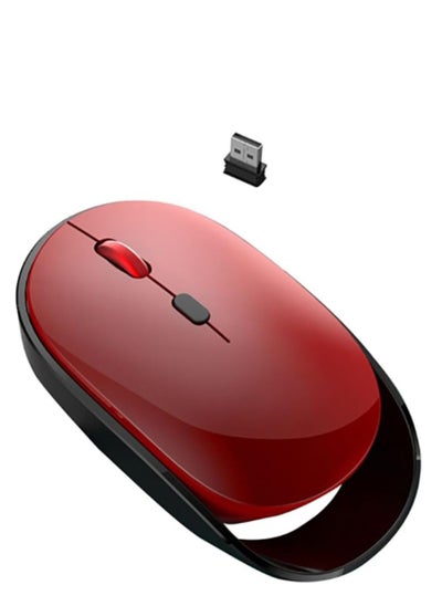 Buy 1600 DPI 6-keys Charge Mute Wireless Mouse, 1600 DPI, 6 Buttons, 2.4G Wireless Optical, USB Computer Mouse for Laptop, PC, Chromebook, Notebook, Wireless Connection Mouse Red Black in UAE