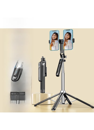 اشتري New 1.8m Anti-Shake Selfie Stick With Tripod and 360° Handle Black stainless steel P190 [double position without lights]] في السعودية