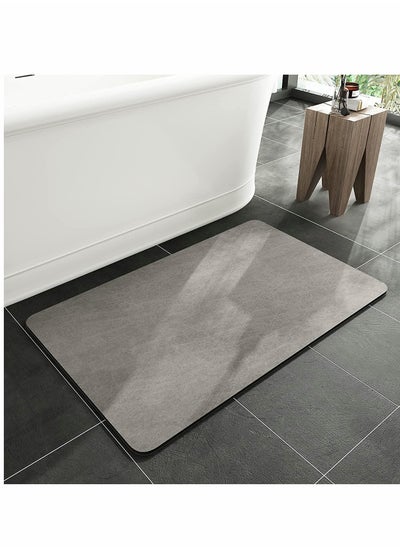 Buy Bath Mat Rug-Rubber Non Slip Quick Dry Super Absorbent Thin Bathroom Rugs Fit Under Door-Washable Bathroom Floor Mats-Shower Rug For In Front Of Bathtubshower Roomsink (40X60 Cm Gray) in Saudi Arabia