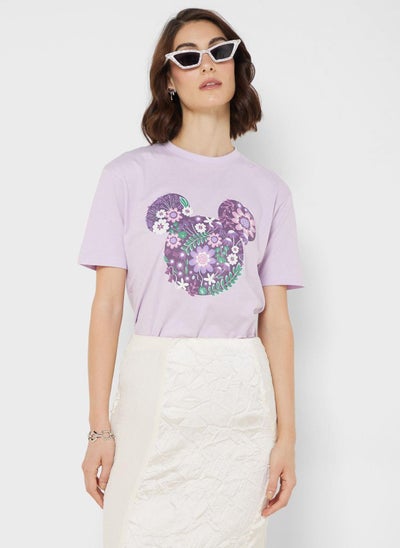 Buy Mickey Floral Print T-Shirt in Saudi Arabia