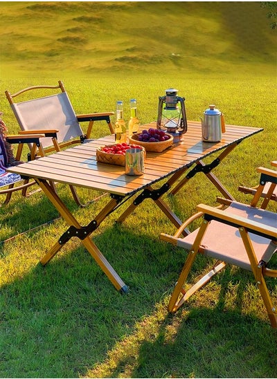 Buy Portable and foldable wooden picnic and camping table, 60*120 cm in Saudi Arabia