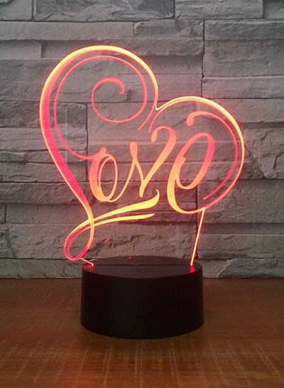 Buy Love 3D Multicolor Night Light  7/16 Colors Changing Optical Illusion Touch Table Desk Lamp  Perfect Gifts for Kids’ Home Decoration LED Lamp in UAE