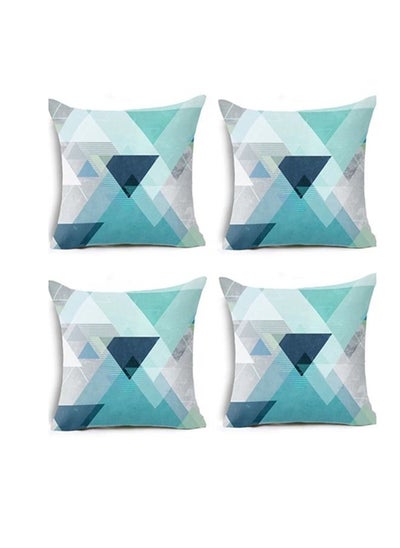 اشتري 4-Piece Modern Home Geometry Abstraction Pattern Pillowcase Sofa Pillow Cover Throw Pillow Multicolor 45 x 45 Centimeter في الامارات