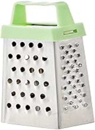 اشتري Qasem Small Stainless Steel Grater with Plastic Handle and Magnet, 7 x 3.5 x 2.5 cm - Silver and Green في مصر