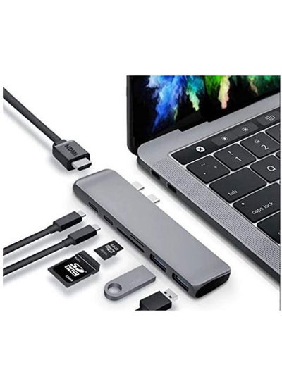 اشتري 7in1 USB C Hub For MacBook Power Expand Direct 7-in-2 USB C Adapter Compatible With USB C Multi Function في الامارات