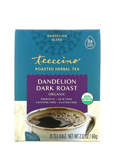 اشتري Organic Roasted Herbal Tea Dark Roasted Dandelion Caffeine Free 10 Tea Bags 2.12 oz (60 g) في الامارات