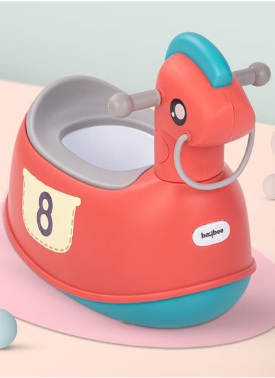 Buy Ponyta Baby Potty Seat for Kids, Baby Potty Training Seat Chair with Cushion Seat, Closing Lid, Handle and Removable Bowl Toilet Seat for kids Baby Potty Seat for Baby Toddlers 0 to 5 Years Red in UAE