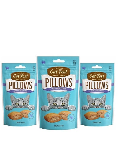 Buy Pillows With Crab Cream Delicious Cat Treats 3X30g in UAE