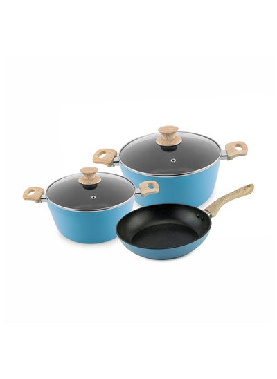 اشتري Ucook Culinara Granite Cookware Set 5pcs -blue في الامارات