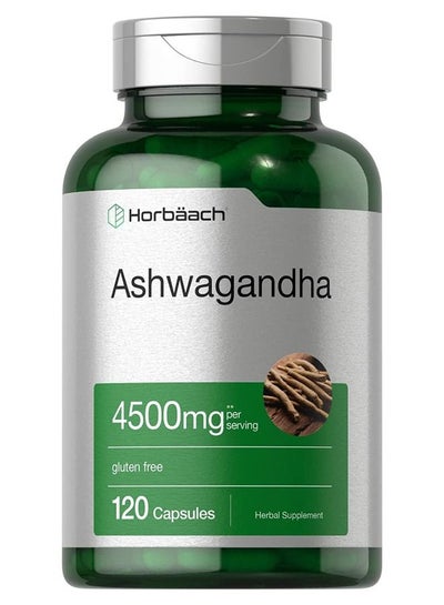 Buy Horbaach Ashwagandha Capsules Maximum Strength Gluten Free - 120 Capsules in UAE