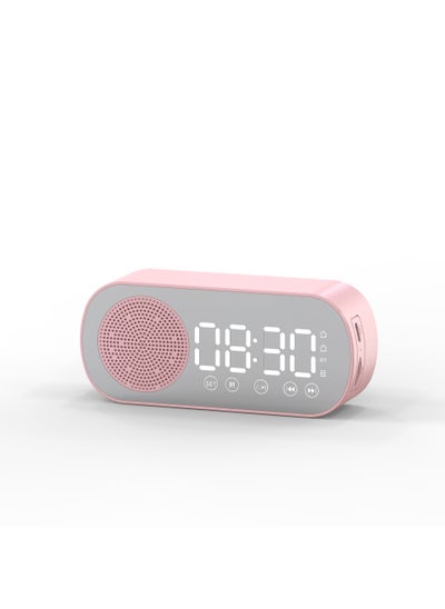 Buy Cross-border new wireless Bluetooth speaker HD mirror clock alarm clock card Radio gift mini stereo Z7 Pink in UAE