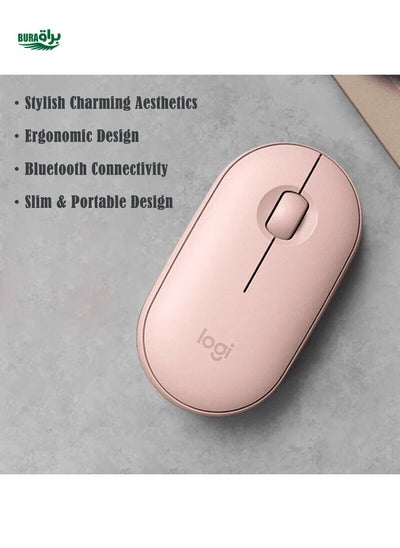 اشتري Logitech 1PC Logitech Pebble اللاسلكي الفأر Bluetooth ، تصميم حصاة اللون الصلب ، مناسب للمكتب ، Mac ، iPad ، الكمبيوتر المحمول ، كمبيوتر سطح المكتب في الامارات