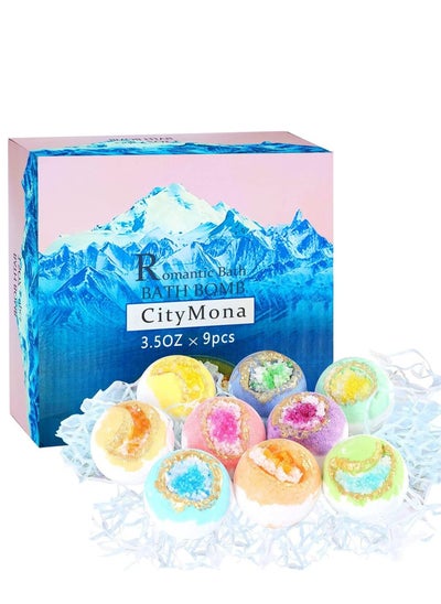 Buy Bath Bomb Gift Set, DMG 9-Pack Natural Organic Bath Bombs, 100g Bath Balls Bubble Bath Salt Balls, Can Moisturize The Skin, with Natural Sea Salt and Essential Oils, for Relaxation and Stress Relief in Saudi Arabia