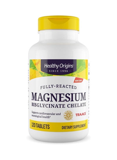 اشتري Magnesium Bisglycinate Chelate (TRAACS) - Chelated Magnesium for Brain & Heart Health - Albion Magnesium Supplement - Unbuffered Supplements - 120 Tablets في الامارات