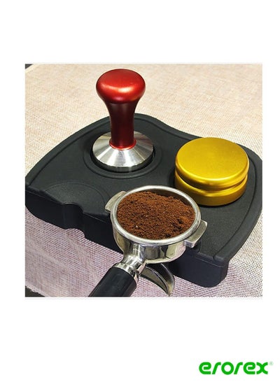 Buy Silicone Rubber Coffee Accessories Dispenser Small Black Barista Mat Tamper Case in Saudi Arabia