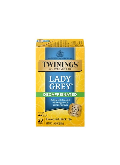 اشتري Twinings Decaffeinated Lady Grey Individually Wrapped Tea Bags,Black Tea, Orange Peel & Lemon Peel,20 Count Pack of 6 في الامارات