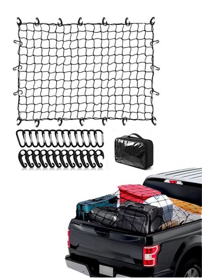 Buy Truck Cargo Net, Adjustable and Stretchable Luggage Net with 12 Hooks and Storage Bag, Suitable for Fixing Luggage Items of Various Sizes in Saudi Arabia