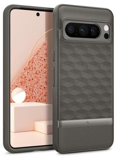 Buy Caseology Parallax Pixel 8 Pro [Military Grade Drop Tested] TPU Case for Google Pixel 8 Pro case 5G, 3D Pattern (2023) - Ash Gray in UAE