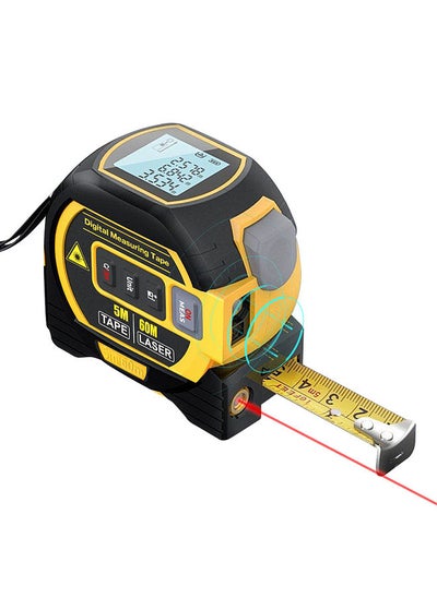 اشتري 3in1 Laser Rangefinder 5m Tape Measure Ruler LCD Display with Backlight Distance Meter Building Measurement Device Area Volumes Surveying Equipment في الامارات