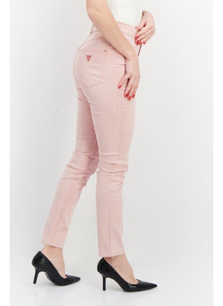 اشتري Women Skinny Fit Solid Denim Jeans, Pink في الامارات