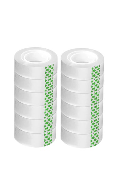 اشتري 12 Rolls Transparent Tape 1/2 inch x 25 yards Clear Tape rolls for Office, Home, School, Gift wrapping, Tape Refills for Dispenser, 1 inch Core في الامارات
