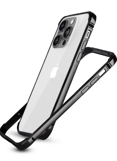 Buy RAEGR iPhone 14 Pro Case | Anodized Aluminum Bumper | Supports Mag-Safe Wireless Charging | Edge Armor Protective Minimal Case Designed for iPhone 14 Pro (6.1-Inch) 2022 - Black RG10433 in UAE