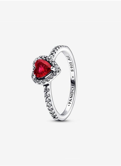 Buy Pandora Timeless Women's Classic Cubic Zirconia Sparkling Luxury Red Heart 925 Silver Ring 198421C02 in UAE