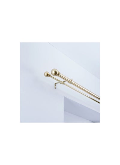 Buy Amos 32/28 Mm 19/16mm Double Curtain Rod Extendable 132x365cm Gold in UAE